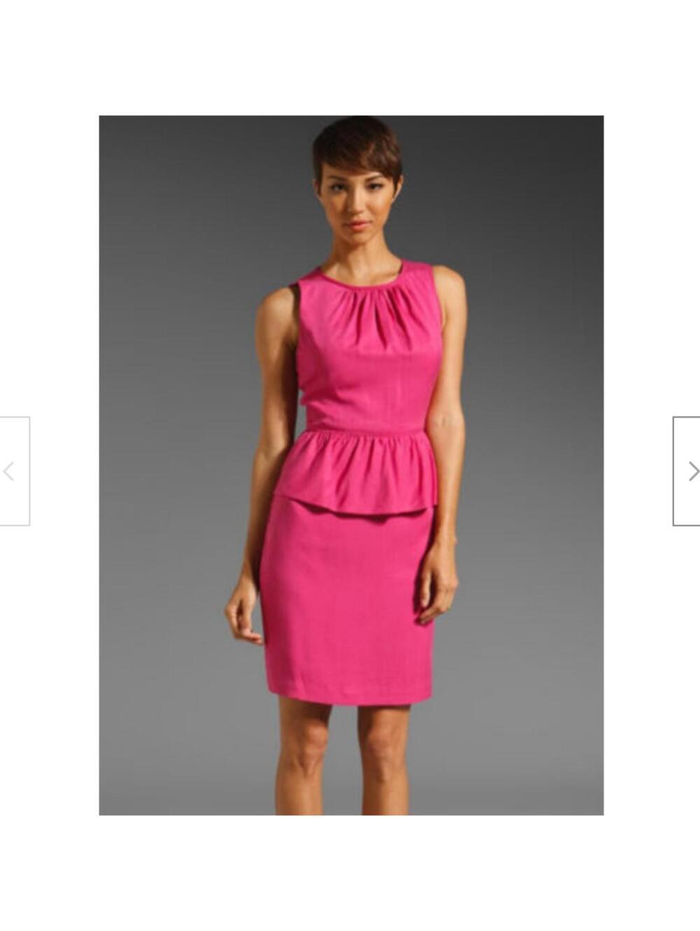 Nwt Trina Turk Pink Peplum Dress 8 sleevless
